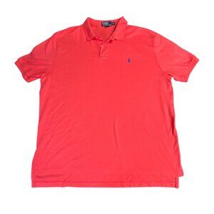 Polo By Ralph Lauren XXL Mens Coral Short Sleeve Shirt Small Blue Pony